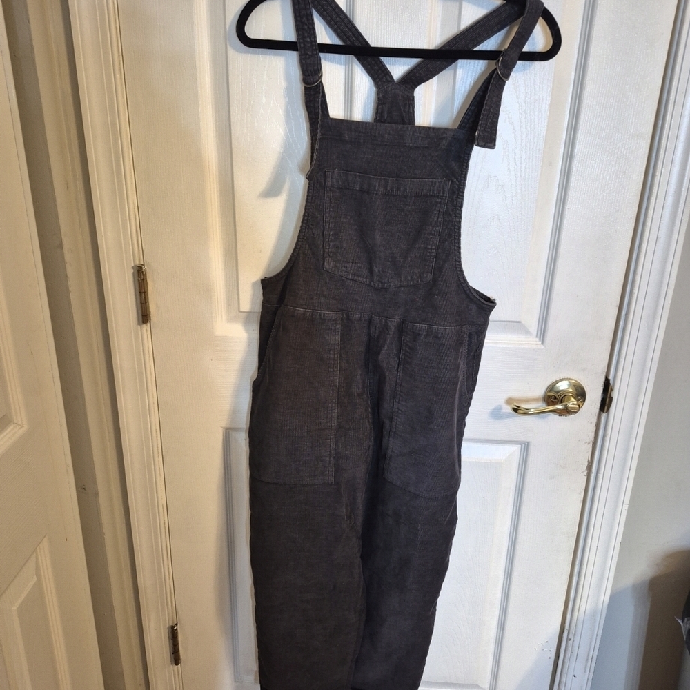 AERIE Werk & Play Gray Corduroy Overall